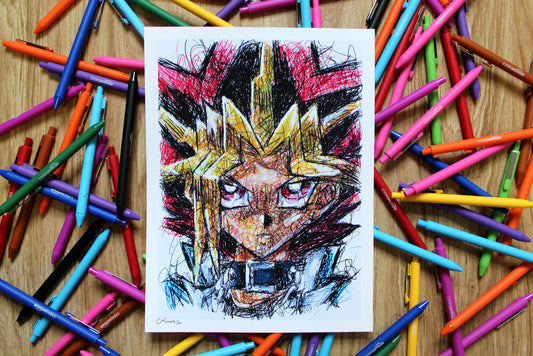 Yu-Gi-Oh Ballpoint Pen Scribble Art Print-Cody James by Cody