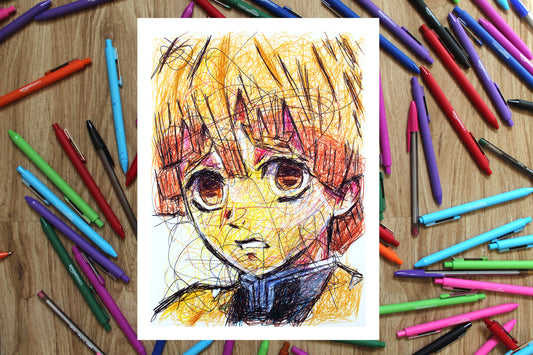 Zenitsu Agatsuma Ballpoint Pen Print