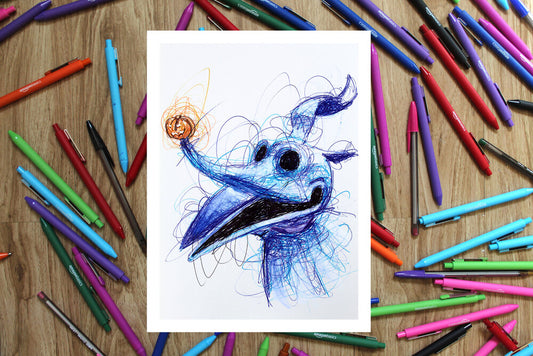 Zero Ballpoint Pen Scribble Art Print-Cody James by Cody
