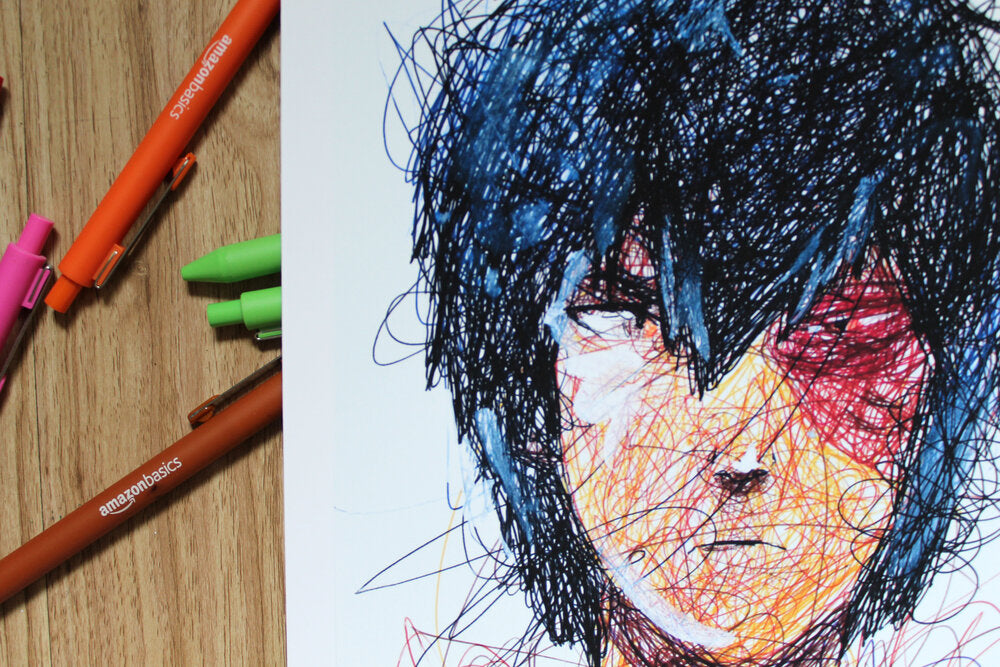 Zuko Ballpoint Pen Scribble Art Print-Cody James by Cody