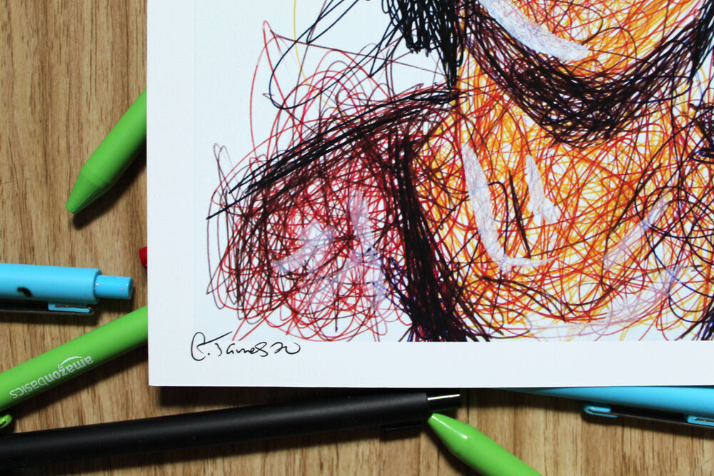 Zuko Ballpoint Pen Scribble Art Print-Cody James by Cody